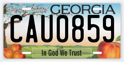 GA license plate CAU0859