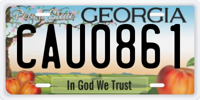 GA license plate CAU0861