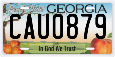 GA license plate CAU0879