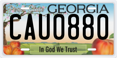 GA license plate CAU0880