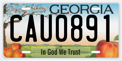 GA license plate CAU0891