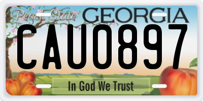 GA license plate CAU0897