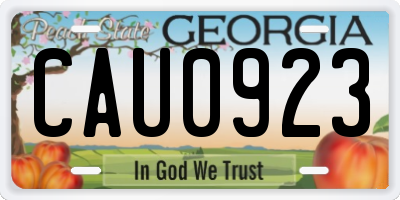 GA license plate CAU0923