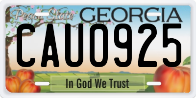 GA license plate CAU0925
