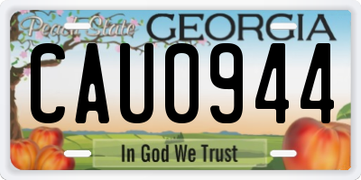 GA license plate CAU0944