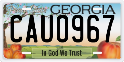 GA license plate CAU0967