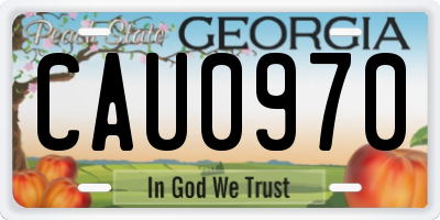 GA license plate CAU0970