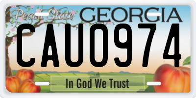 GA license plate CAU0974