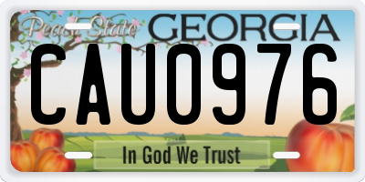 GA license plate CAU0976