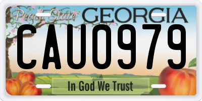 GA license plate CAU0979