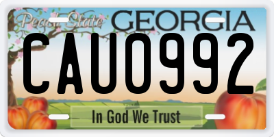 GA license plate CAU0992