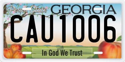 GA license plate CAU1006