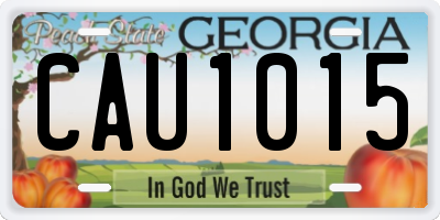 GA license plate CAU1015