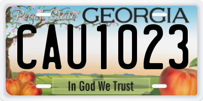 GA license plate CAU1023