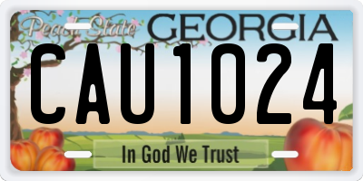 GA license plate CAU1024