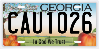 GA license plate CAU1026