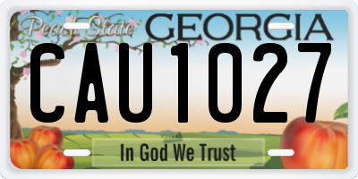 GA license plate CAU1027