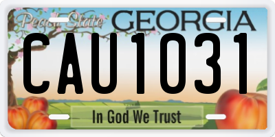 GA license plate CAU1031