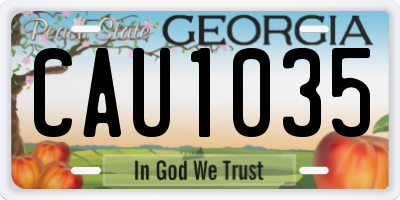 GA license plate CAU1035