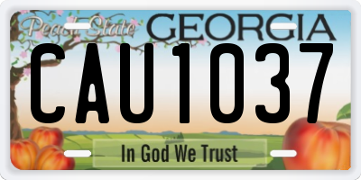 GA license plate CAU1037