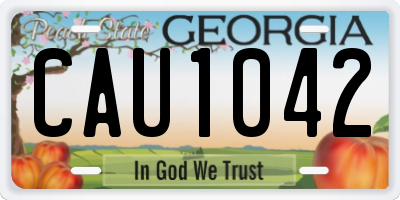 GA license plate CAU1042