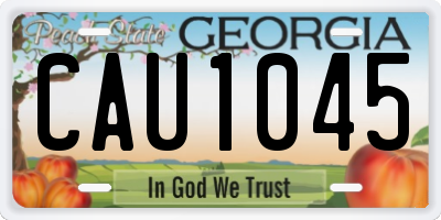 GA license plate CAU1045
