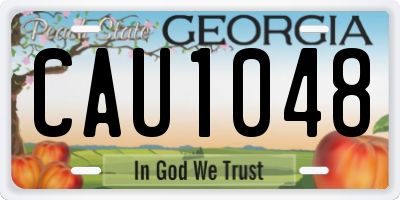GA license plate CAU1048