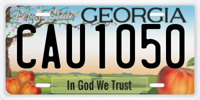 GA license plate CAU1050