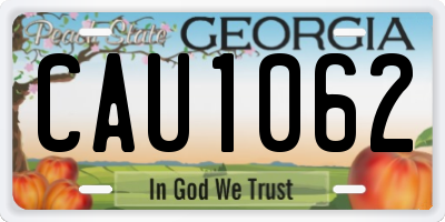 GA license plate CAU1062