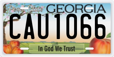 GA license plate CAU1066