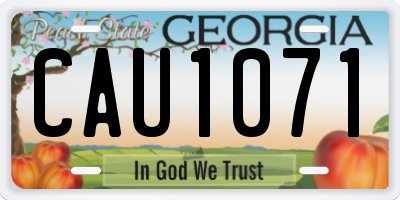 GA license plate CAU1071