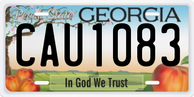 GA license plate CAU1083