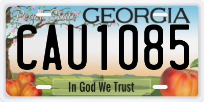 GA license plate CAU1085