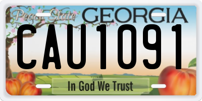 GA license plate CAU1091