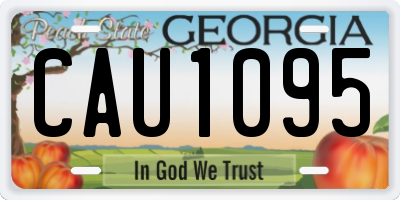 GA license plate CAU1095