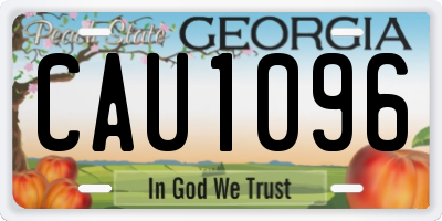 GA license plate CAU1096