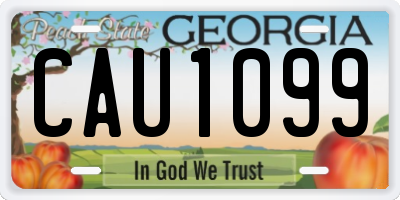 GA license plate CAU1099