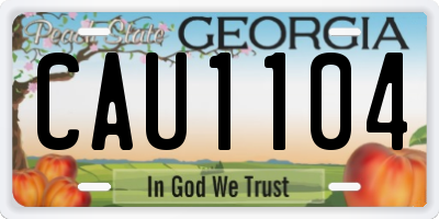 GA license plate CAU1104