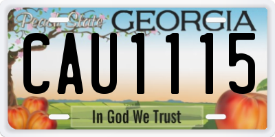 GA license plate CAU1115