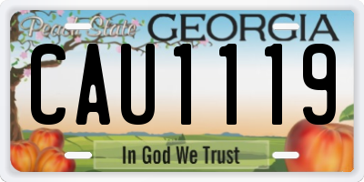 GA license plate CAU1119