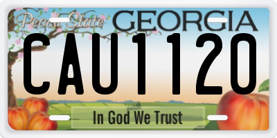 GA license plate CAU1120