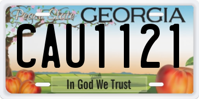 GA license plate CAU1121