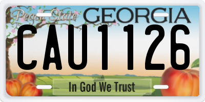 GA license plate CAU1126