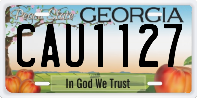 GA license plate CAU1127