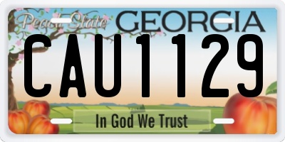 GA license plate CAU1129
