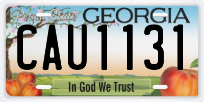GA license plate CAU1131