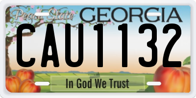 GA license plate CAU1132