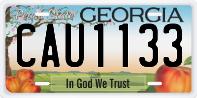 GA license plate CAU1133