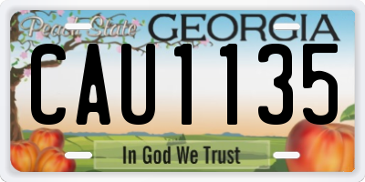 GA license plate CAU1135