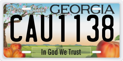 GA license plate CAU1138